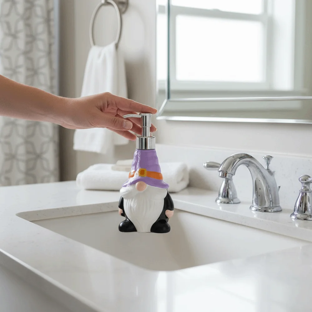 

Милый дозатор для мыла в виде эльфа на Хэллоуин, флакон-контейнер с дозатором, мультяшный флакон для дезинфицирующего средства для рук, декоративный дозатор для шампуня и мыла в виде гнома