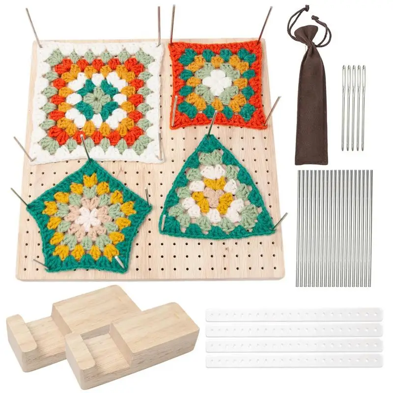 Granny Squares Blocking Board Kit Wooden Crochet Blocking Board For Sewing Quilting Knitting Crochet Granny Squares Lovers Gifts