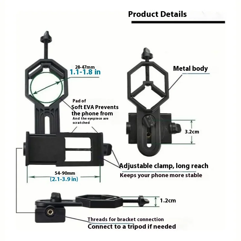 Universal Cell Phone Adapter Mount Telescope Phone Mount for Binocular Monocular Spotting Scope Telescope