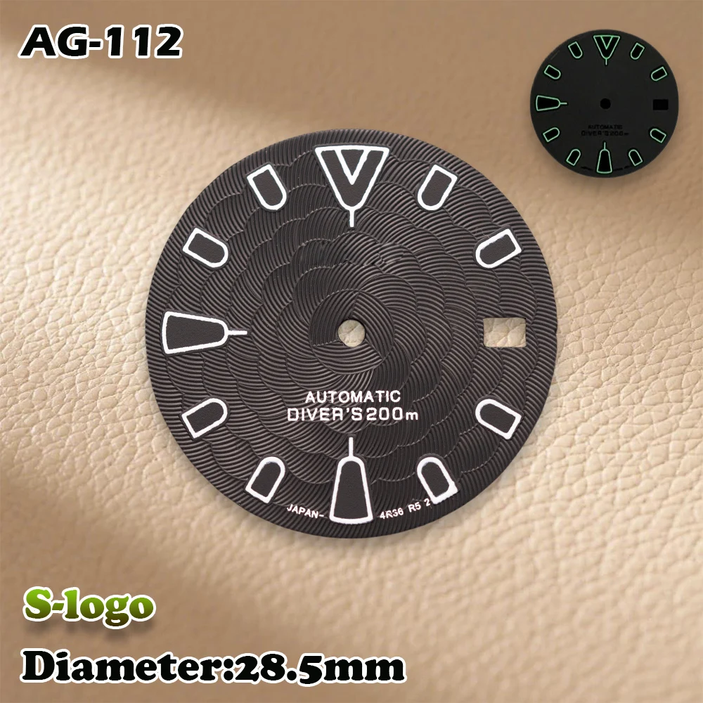 S Logo 28.5mm Lotus flower Dial NH35/NH36/4R/7S Movements High Quality Watches for men Watch Modification Accessories