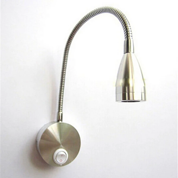 유연한 팔 Led 벽 조명 3W 30Cm 360도 회전 흰색 알루미늄 85-265V 200Lm 침실 연구 벽 조명