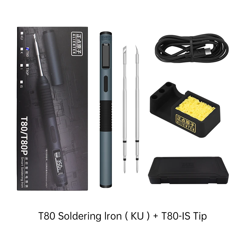 ALIENTEK T80 T80P Slimme Soldeerbout PD 65W QC Verstelbare Constante Temperatuur Draagbare Slimme Soldeerbout Kit C245 Gereedschap