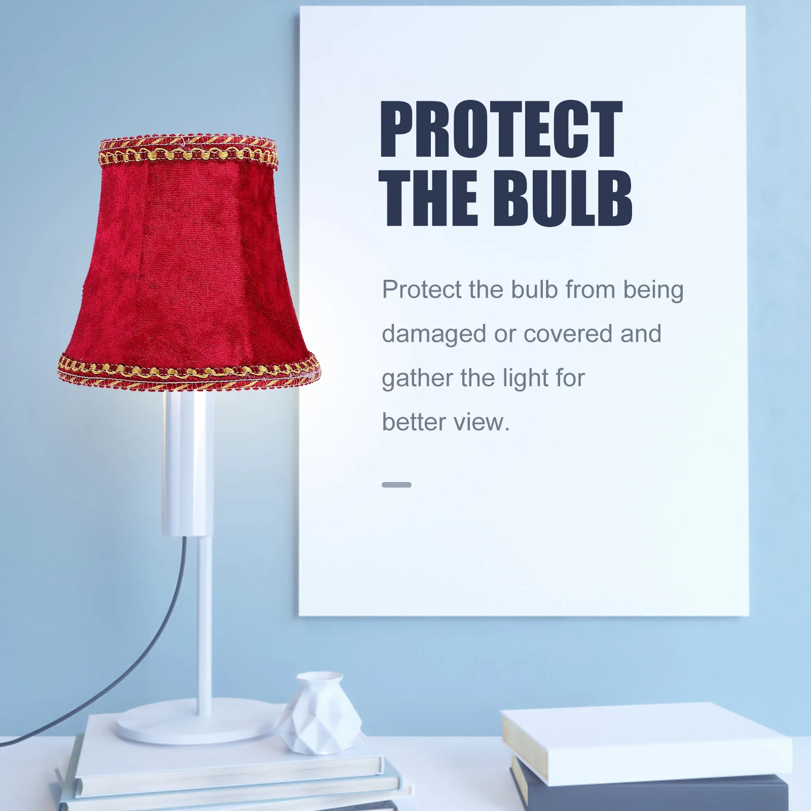 

Fabric Lampshade Cloth Dustproof Light Cover for Ceiling Wall Lamps Home Bedroom Decor Red Durable Soften Light Eye