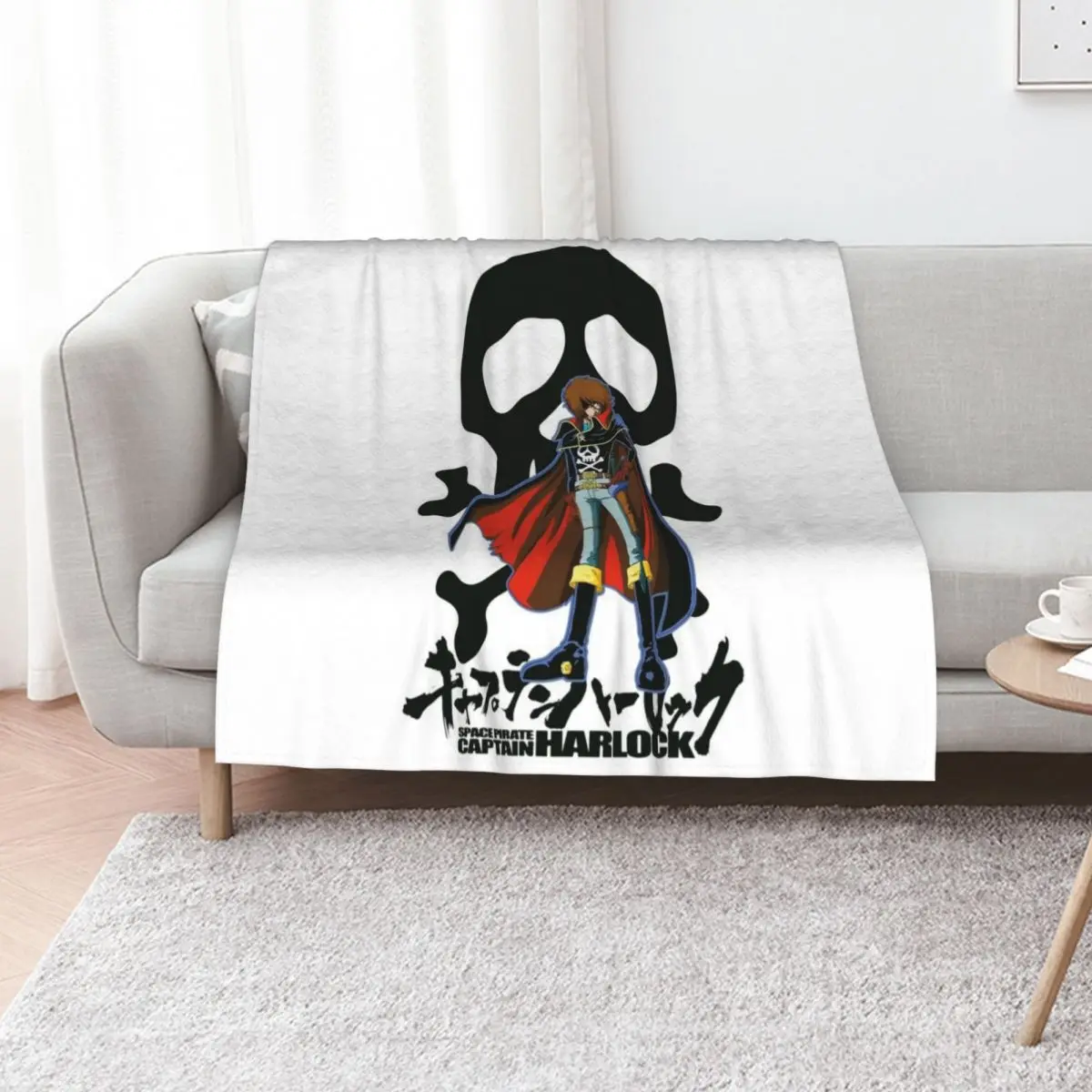 space pirate Throw Blanket Flannel manga Soft Big halloween Thins Flannels Blankets