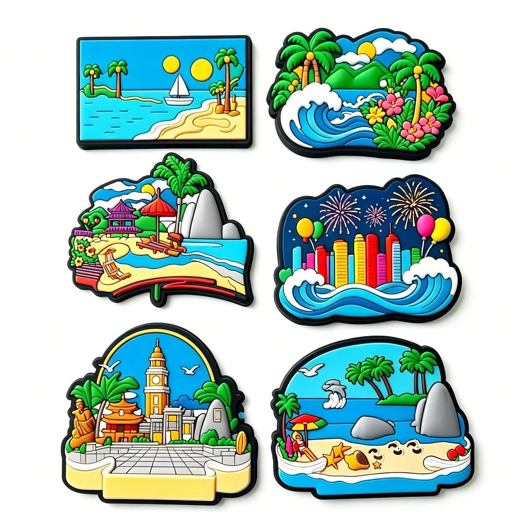 Wholesale Custom 3D Wooden Refrigerator Magnet Colorful Die Cut Wooden Fridge Magnet Custom Design Fine Workmanship Souvenir