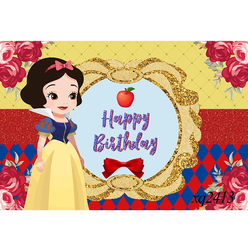 Fairy Tale Snow White And The Seven Dwarfs Princess Background Birthday Party Decor Banner Photography Backdrop Photo Studio