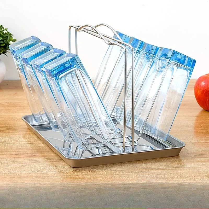 Stainless Steel Desktop Cup Rack Inverted Mug Holder Glass Cup Hanger Beer Bottle Drying Stand Modern Kitchen Organizer
