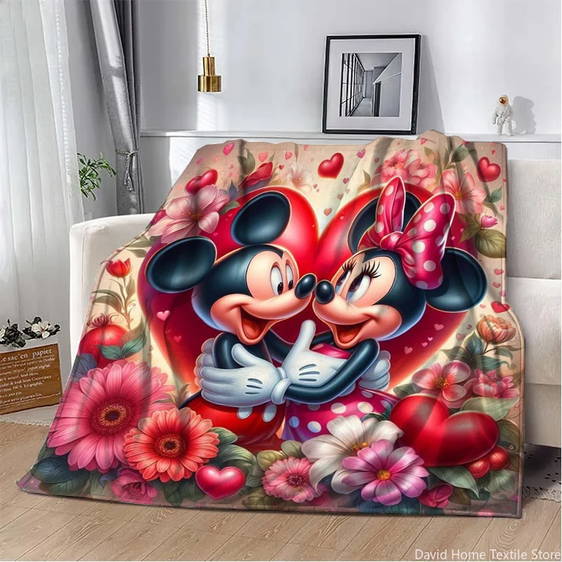 

Cute Mickey Minnie Printed Flannel Thin Blanket King Size Luxury Winter Throw Travel Blankets for Children Sofa Fashion Gift