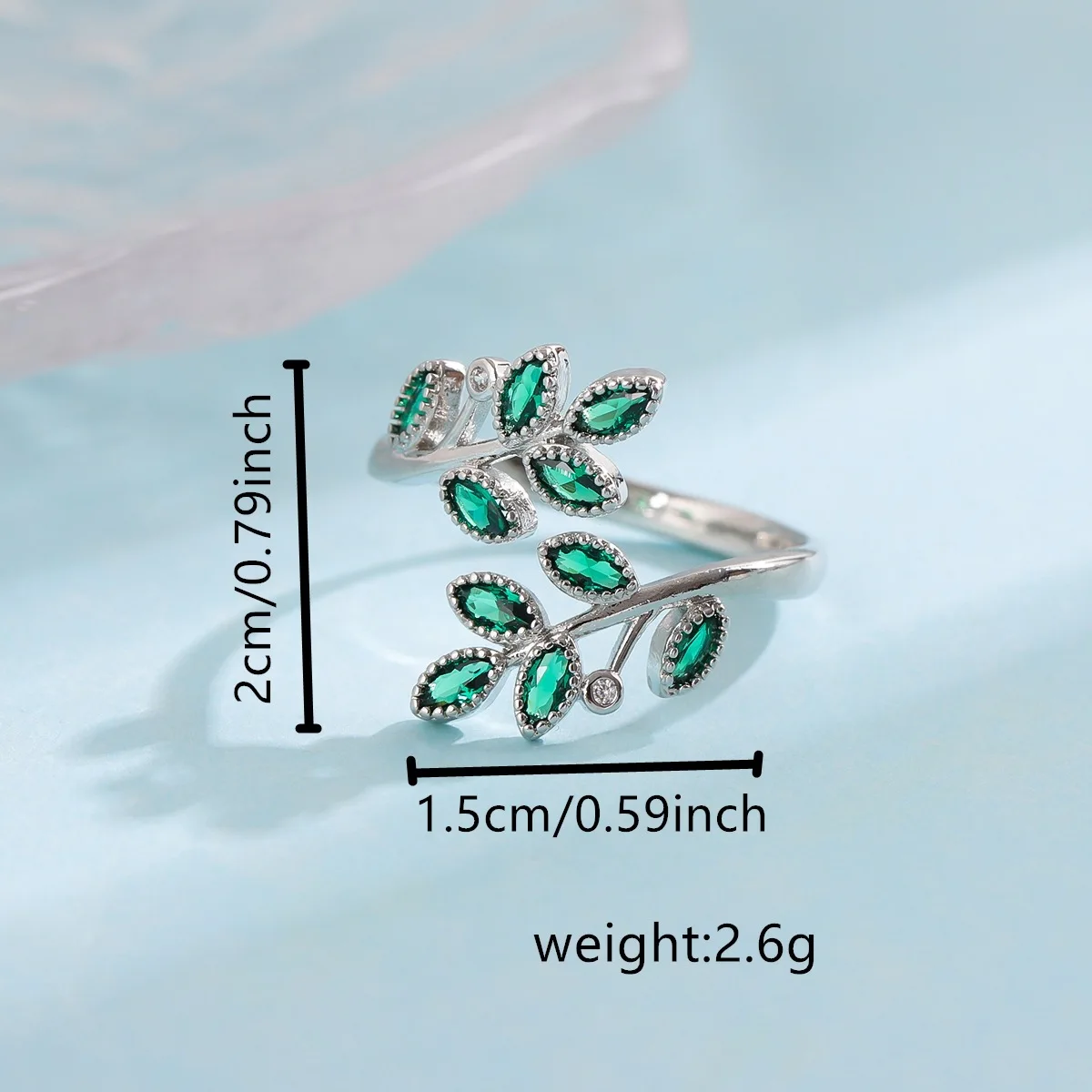 UiniTail hot new 925 Tibetan silver small leaves micro-insert opening ring simple fashion sweet temperament leaf ornaments JZ073