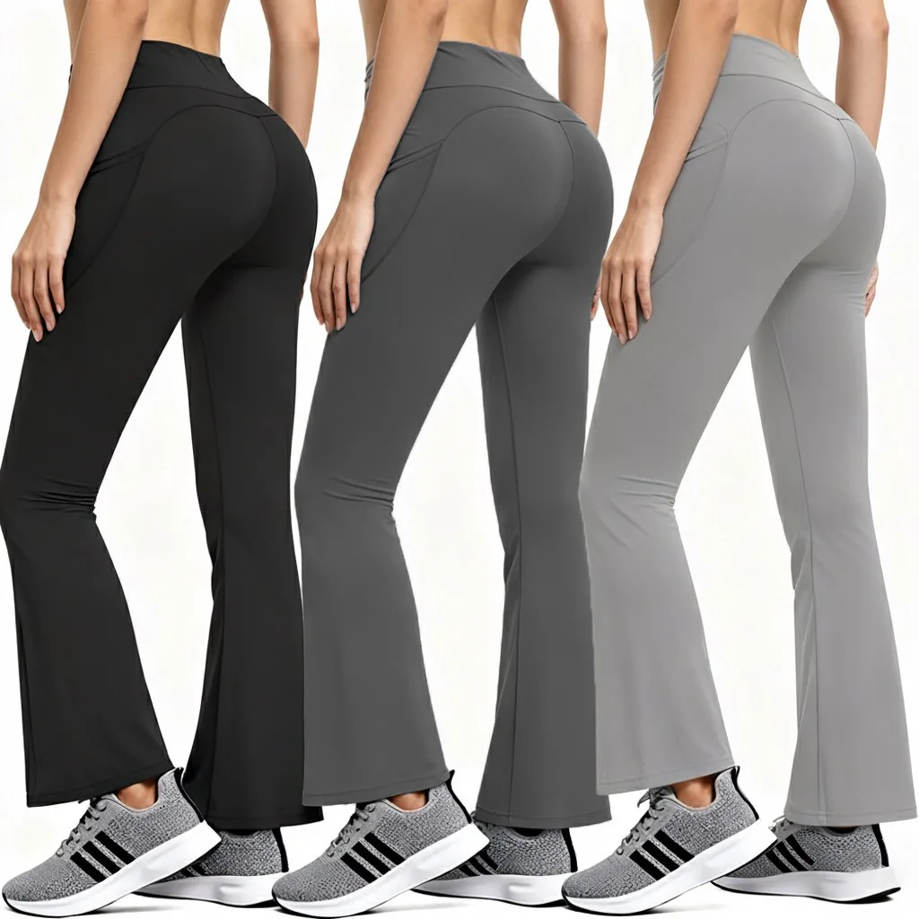 

Women's High Waisted Bootcut Yoga Pants Side Pocket Flared Leggings for Workout and Casual Wear Comfortable Activewear