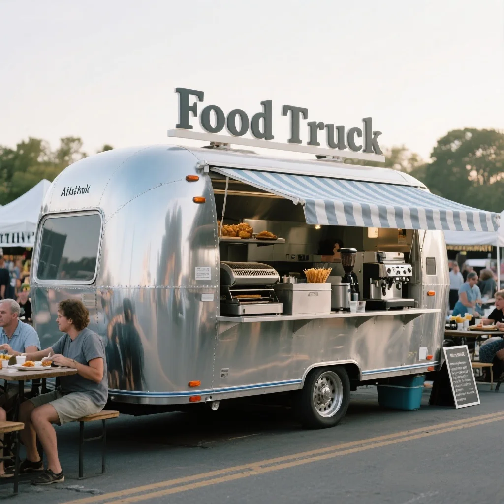

Concession Fast Food Trailer Crepe Snack Ice Cream Cart Street Catering Trailer Mobile Burger Food Truck with Kitchen