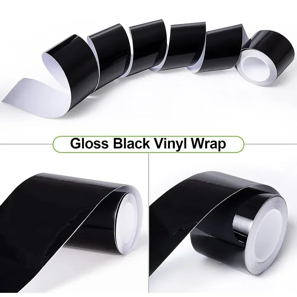 Car Film High Gloss Vinyl Wrap Kits Black Chrome For Window Trim 2024 Car Film Anti-scratch Tape Waterproof Stickers