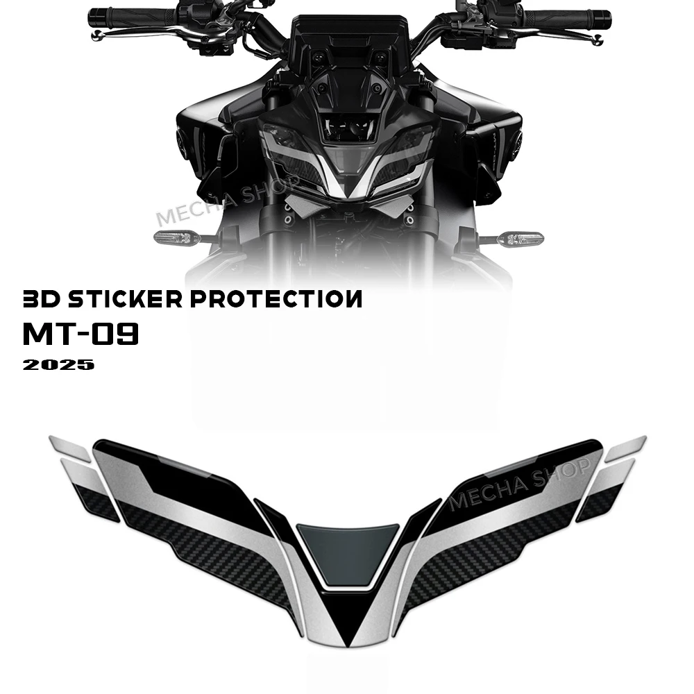 

3D Motorcycle Front Headlight Side 3D Epoxy Resin Sticker Protection Kit For MT-09 MT 09 SP 2024 2025