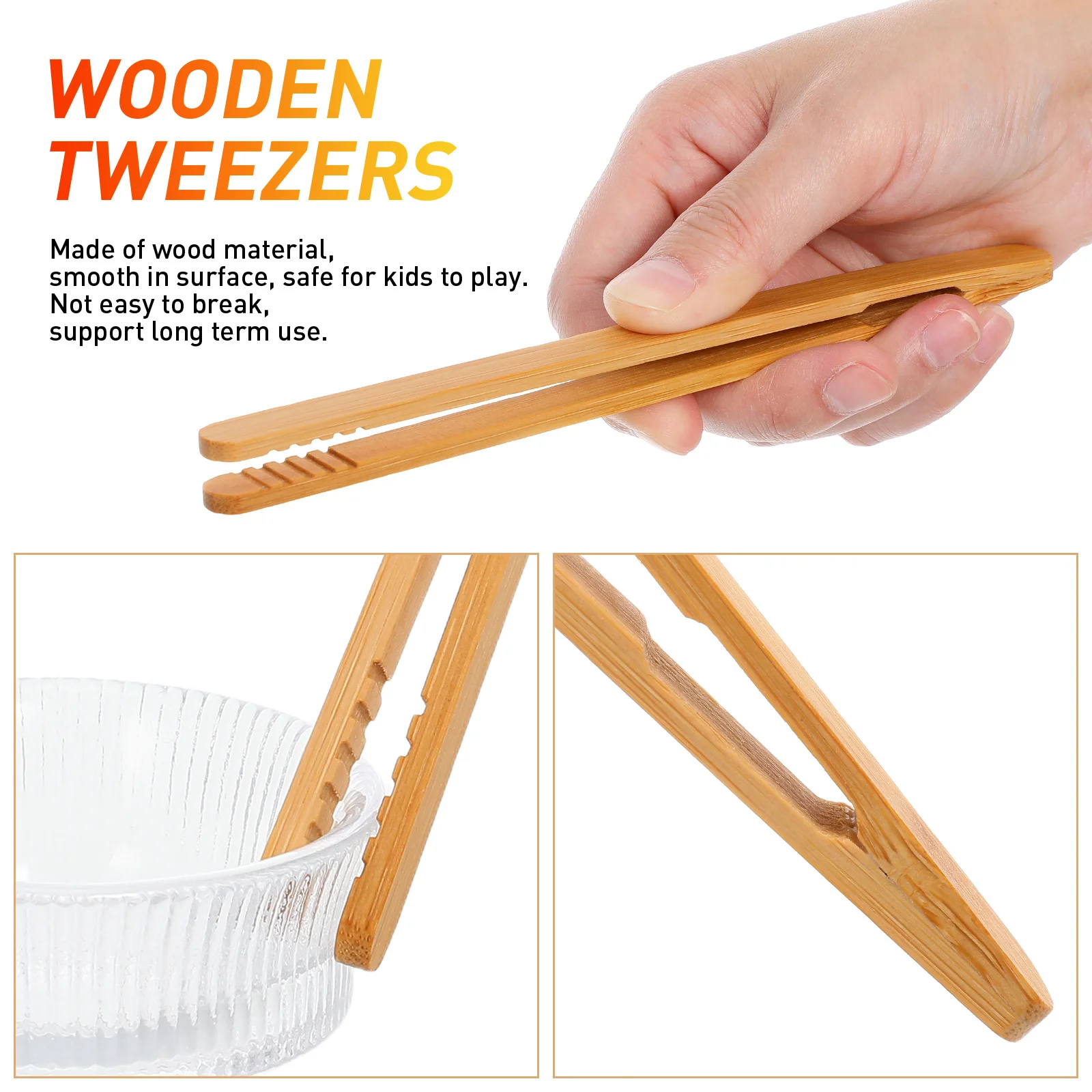 Pinzas de madera para niños, herramienta educativa para entrenamiento de habilidades motoras finas, para aprendizaje temprano, desarrollo de agarre y práctica de niños, 4 Uds.