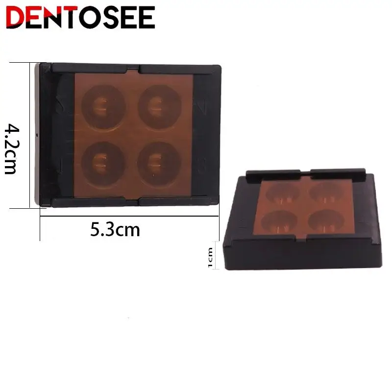 Dental Veneer Storage Box Teeth Patch Shading Light Storage Box 4 Holes Dental Membrane Tooth Box Denture Retainer Molar Box