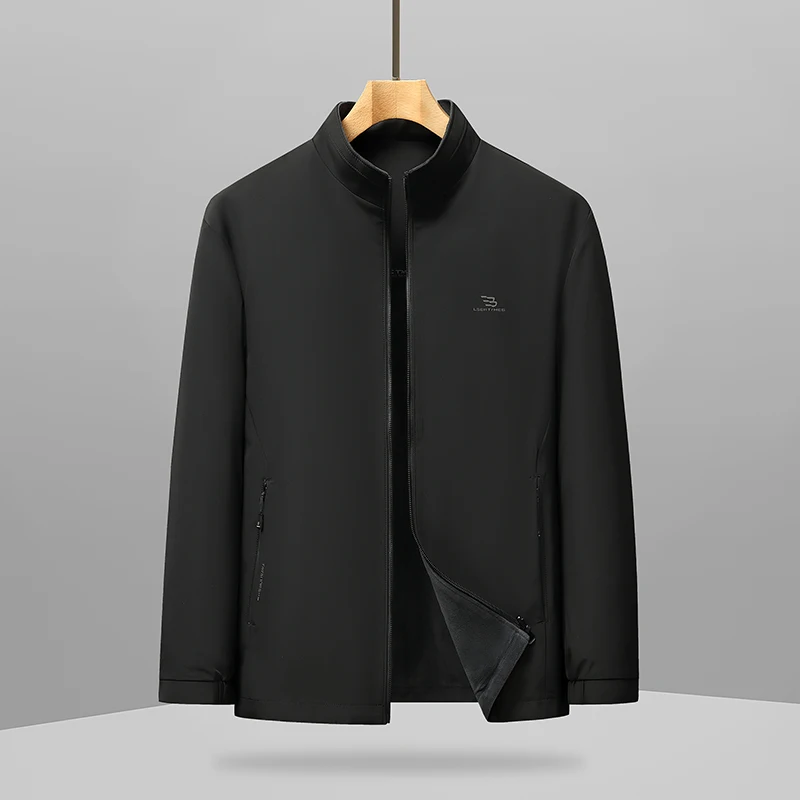 

Утепленная двусторонняя куртка для мужчин с воротником-стойкой, повседневная, модная, из полиэфирного волокна, теплая верхняя одежда для больших размеров