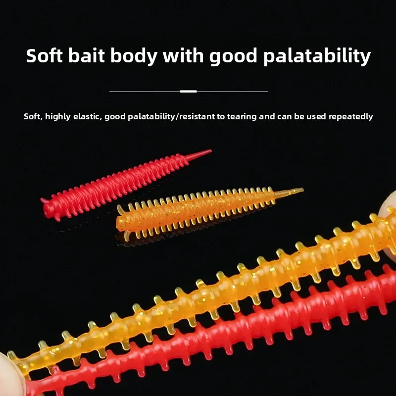 MUKUN 50PCS Runner Lures Bionic Sea Sandworms Soft Bait to Simulate the Real Lures Fishing Lures Multi-Color Not Easily Broke