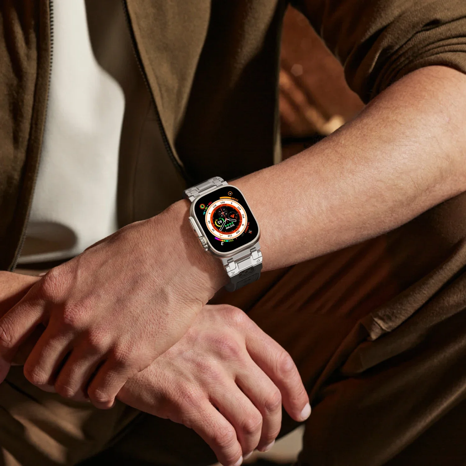 سوار رياضي مطاطي ناعم للرجال ، سوار فاخر ألترا 2 ، 49 ، ساعة أبل 45 ، 44 ، 42 سلسلة ، iWatch 9 ، 8 ، 7 ، 6 ، 5 ، 4