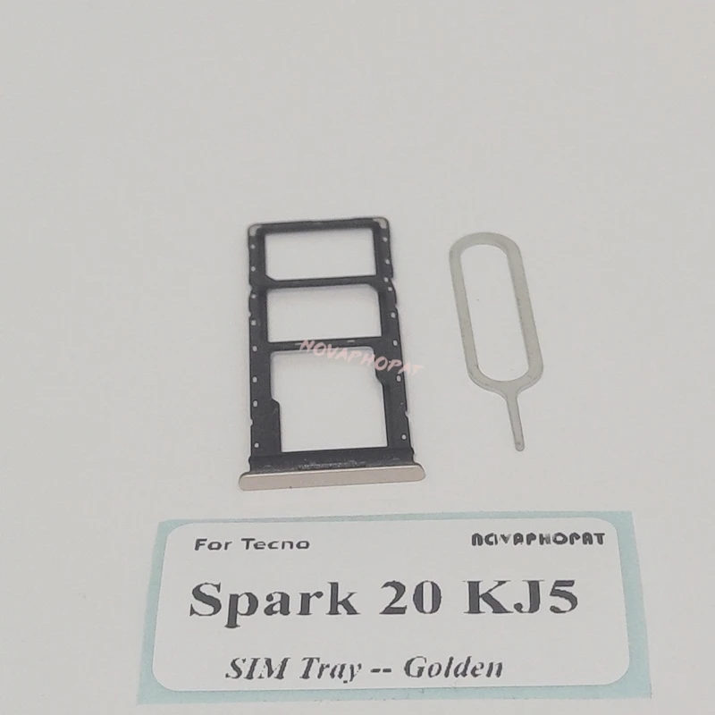 SIM Card Tray For Tecno Spark 20 KJ5 SIM Holder Slot Adapter Reader Pin