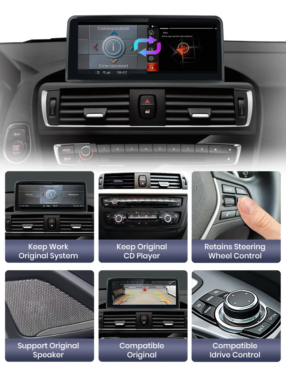 Junsun Drahtlose CarPlay Andorid Auto Auto Radio Für BMW 3/4 Serie F30 F31 F34 F32 F33 F36 2018-2021 EVO System GPS Navigation – Detail 14