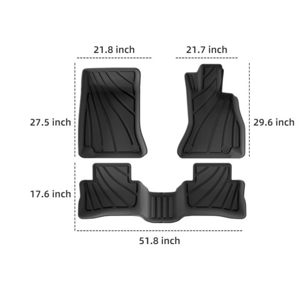 Für Mercedes-Benz C-Klasse C200 C300 C43 C63 Limousine 2025 2026 RHD Fußmatten 3D TPE Fußmatten Wasserdichter Rutschfester Teppich – Detail 2