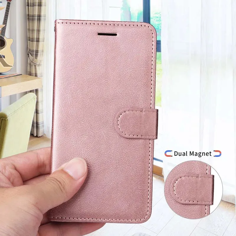 Кожаный чехол-кошелек для телефона для iPhone 17 Air 11 12 13 14 15 16e 16 Pro Max XS XR X 6S 7 Plus 8 SE 2020 Mini Magnetic Flip Cover