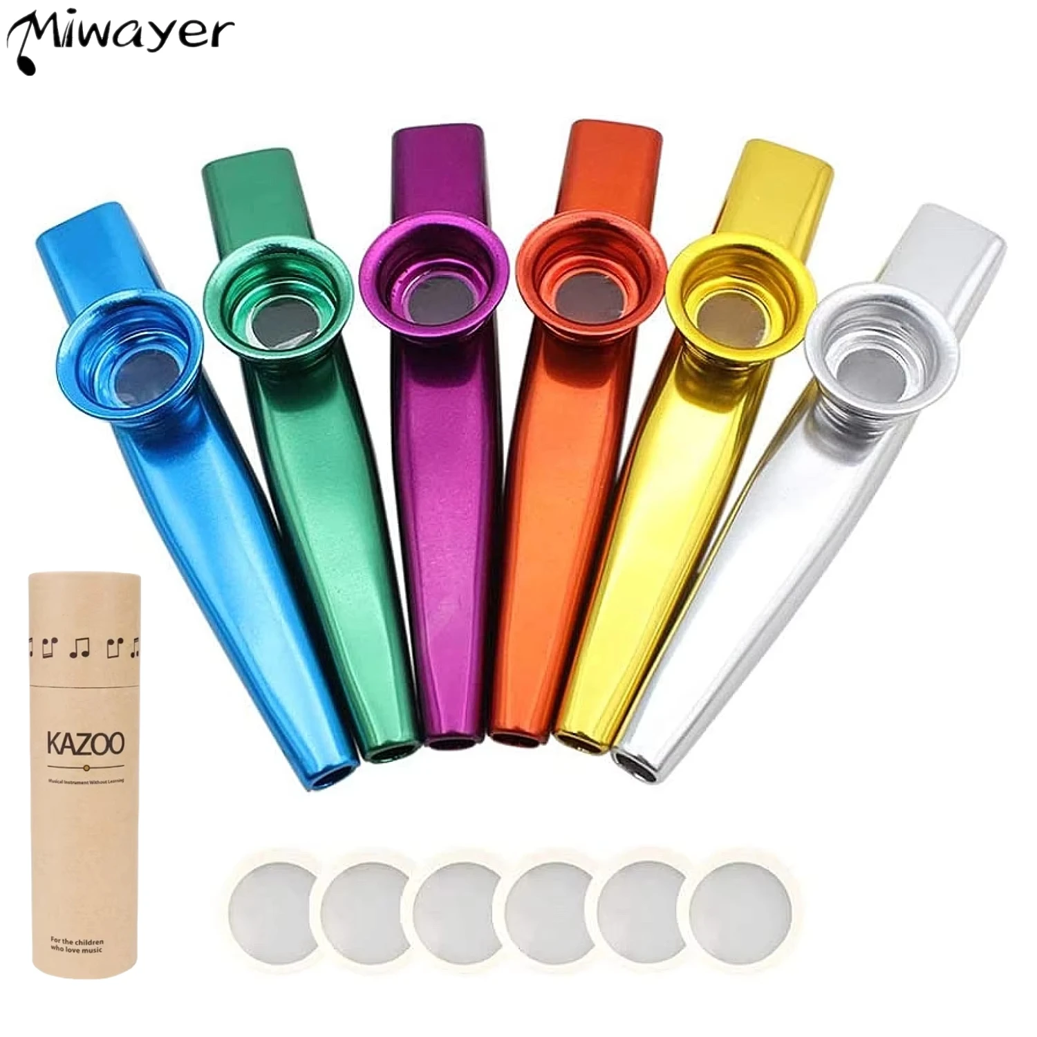 Miwayer Premium Metal Kazoo with 5 Replaceable Diaphragms Portable Studio-Grade Resonance Elegant Gift Box Set