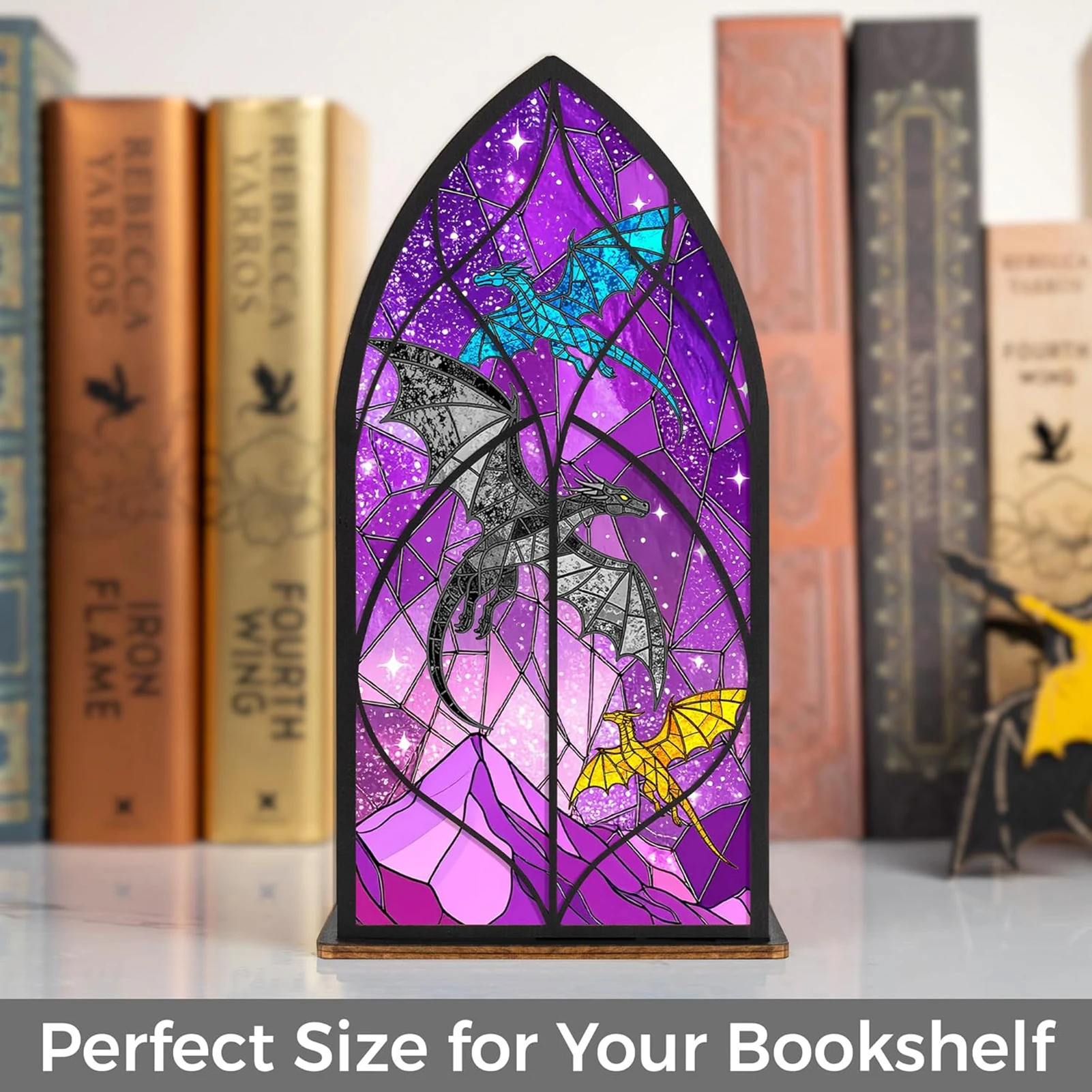 Natural Wood Dragon Bookend Di - Aesthetic Bookend review and price