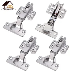 4 Pieces C Serie Hinges Stainless Steel Hydraulic Cabinet Hinges Damper Soft Quiet Closer Wardrobe Cupboard Furniture Door DIY