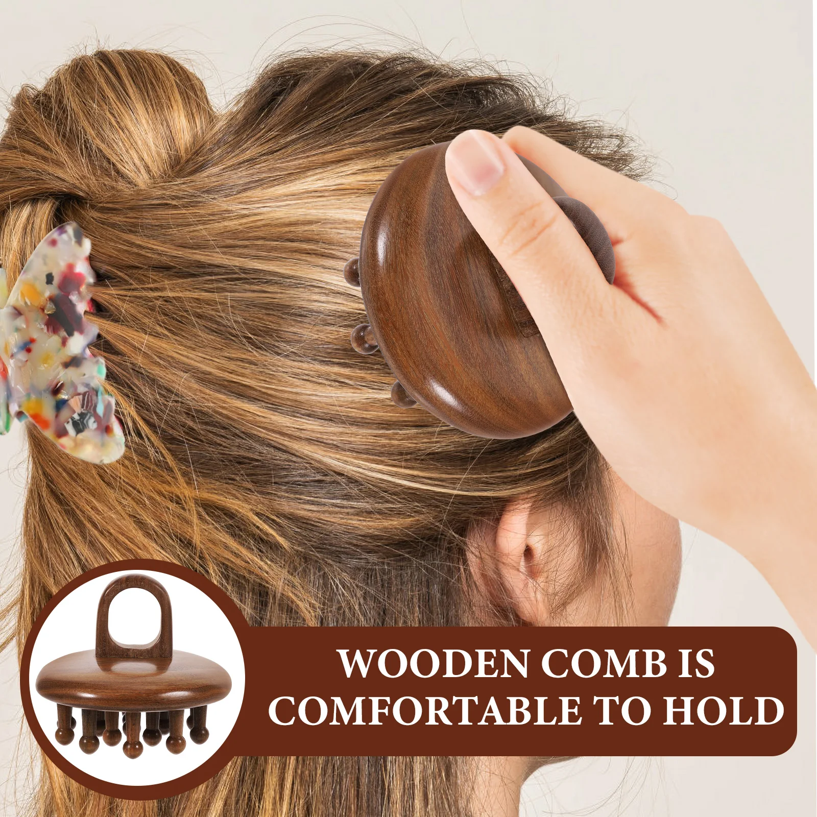 

Wooden Massage Comb Green Sandalwood Wide Tooth Comb for Women Men Scalp Massager Hair Detangler Smooth Teeth Protects Hair