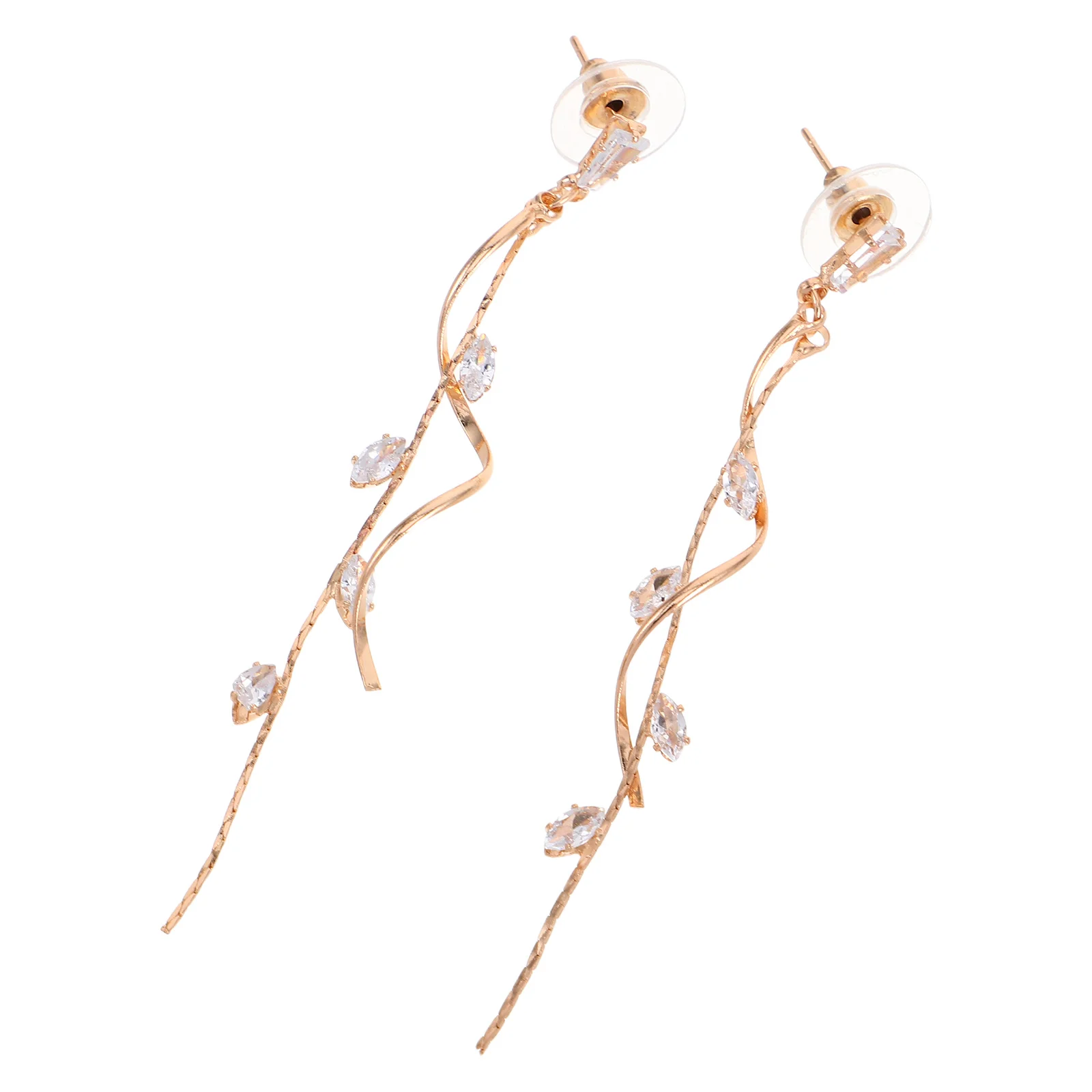 

Cubic Zirconia Tassel Earrings Long Dangle Sparkly Rhinestone Statement Jewelry Formal Wedding Bridal Events Fringe Earrings