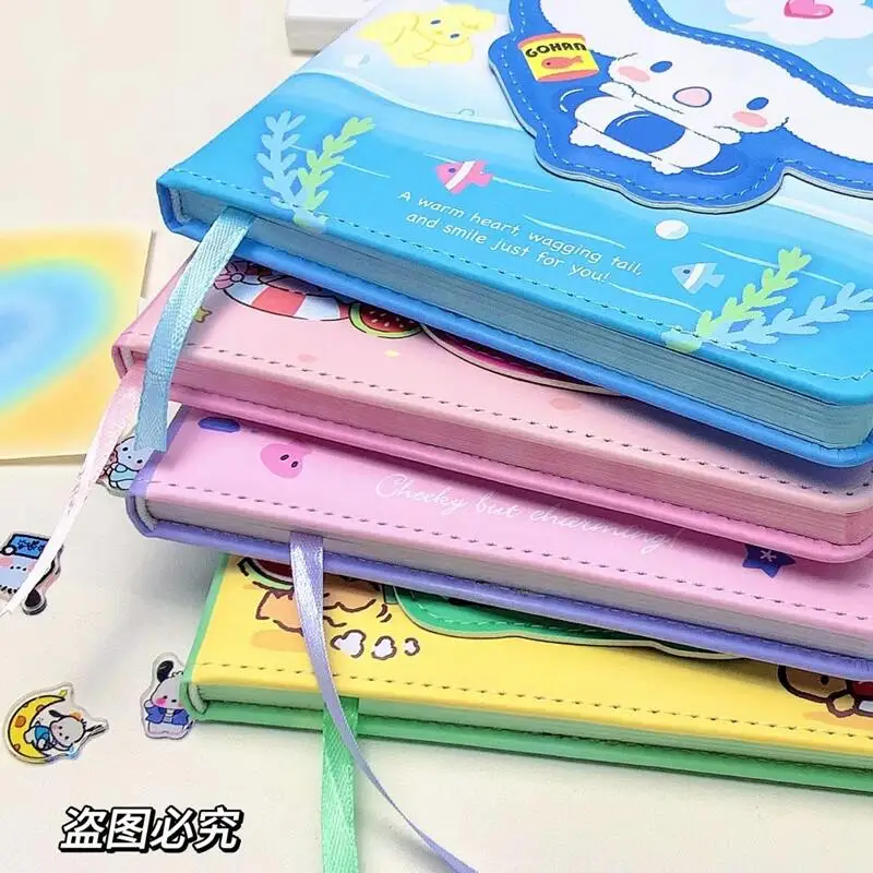 Sanrio Kuromi Notebook Cartoon Anime Cute My Melody Cinnamoroll Pochacco Diary Fashion Color Page Ledger Kawaii Holiday Gifts