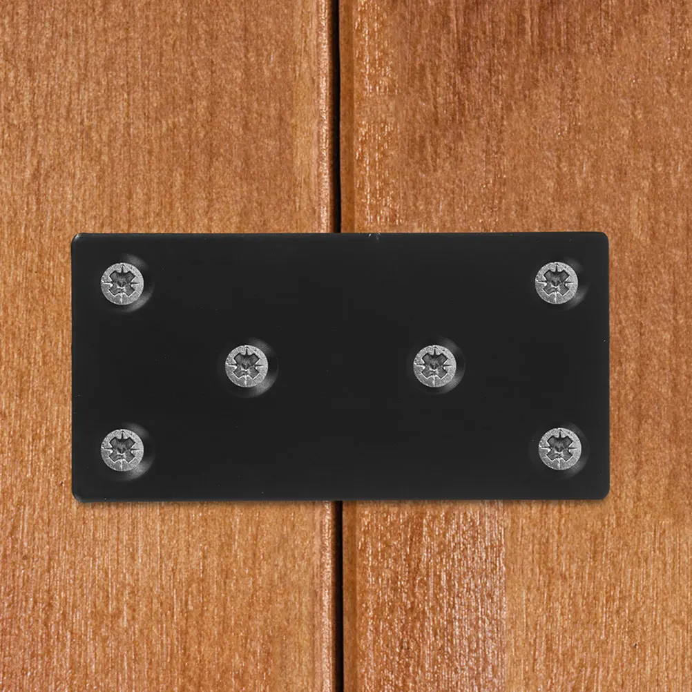 

10pcs Black Flat Mending Plates 6 Holes Straight Brackets For Wood Furniture Shelves Cabinet Mounting Plate Durable Connector