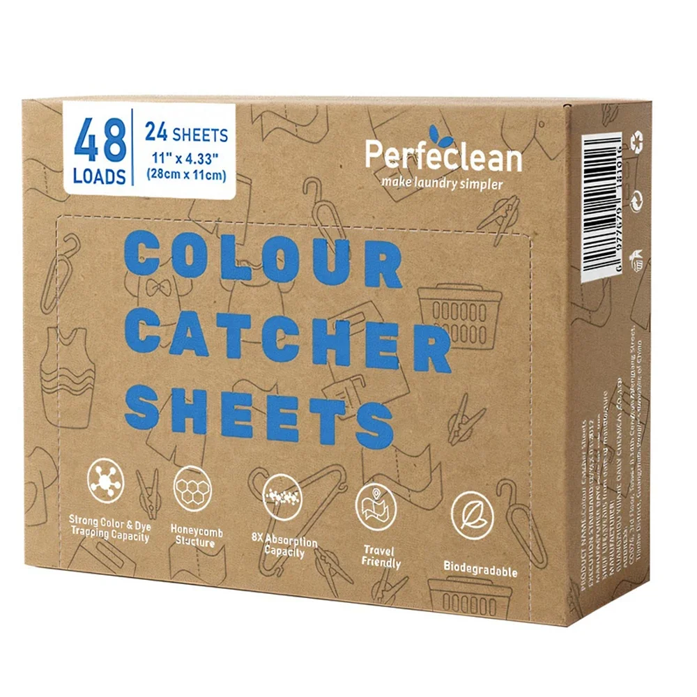 Perfeclean 24 sheets Color Catcher Sheets For Laundry Color And Stain Absorbing Laundry Washing Sheets Allow Mixed Washes