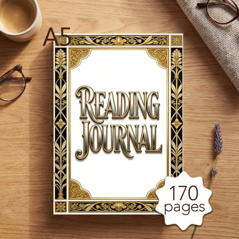 

Планер для чтения книг формата А5, 52 шаблона для обзоров книг, идеальный подарок для любителей книг для записи цитат, заметок и размышлений.