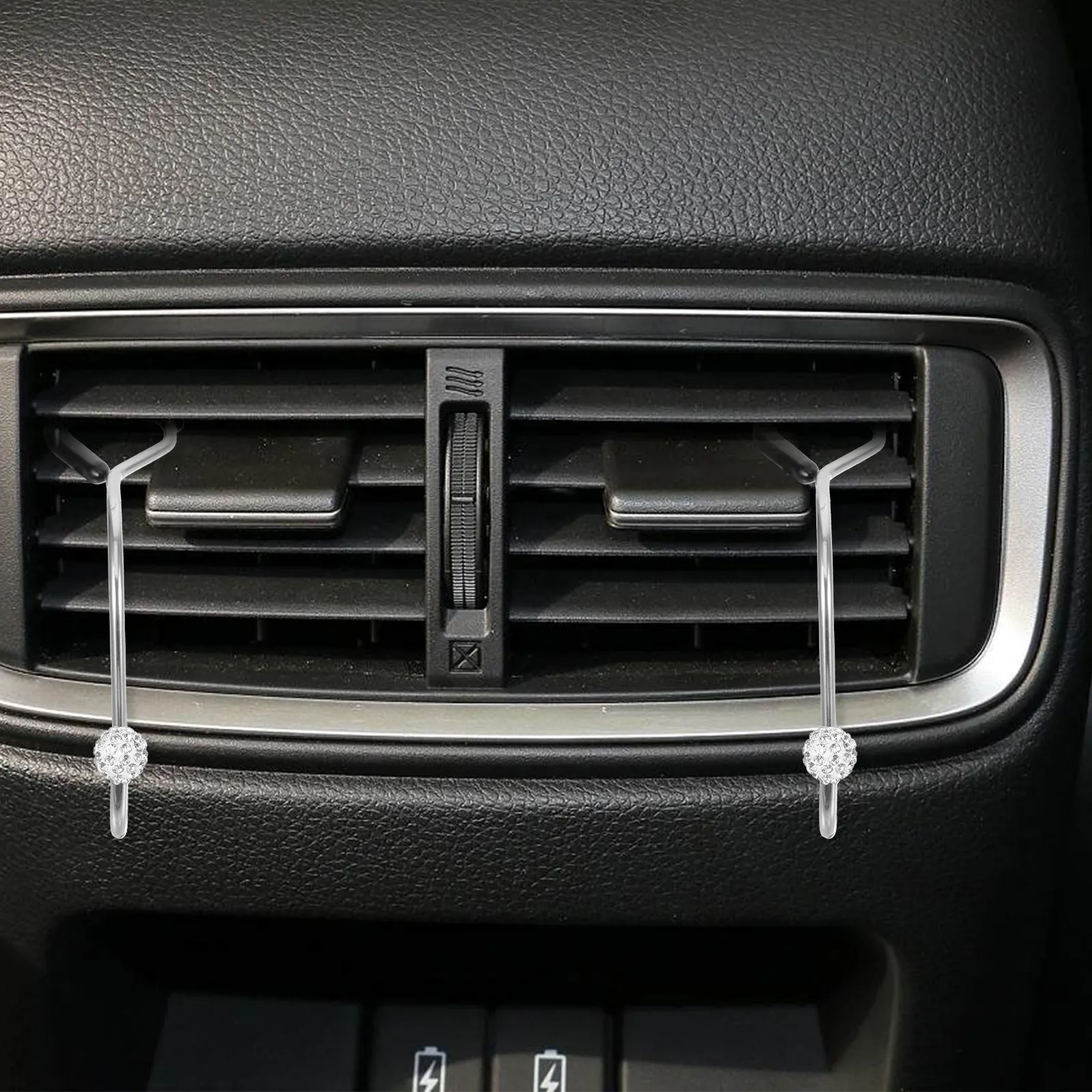 

2Pcs Car Headrest Hook Stainless Steel PVC Rhinestone Auto Seat Back Hook for Bags Clothes Purse Hanging Organizer Vehicle