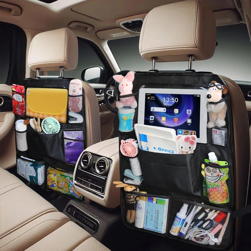 

Органайзер для автомобильного сиденья с сенсорным экраном, водонепроницаемый и грязеотталкивающий, для игрушек и закусок