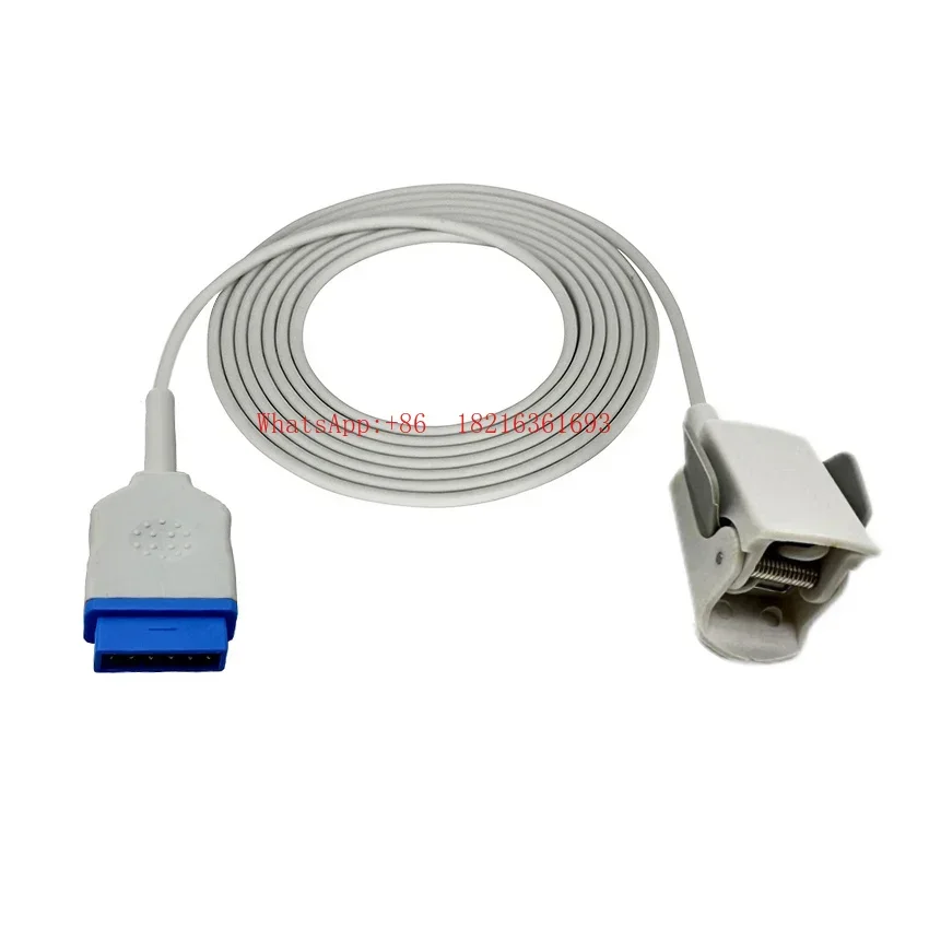Monitor Blood Oxygen Probe Finger Pulse Oxygen Finger Clip Cable, Compatible with GE DASH2500 2000 3000 4000 5000