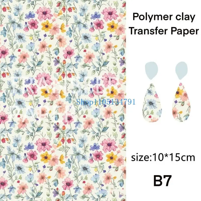 

Креативный цветочный дизайн, переводные листы, необходимое изготовление ювелирных изделий, цветочные переводные листы для глиняных ювелирных изделий, очаровательные