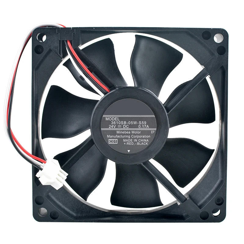 92mm Axial Flow Cooling Fan 3-Pin Connector DC24V 0.17A Power Supply Frequency Converter 9.2cm 3610SB-05W-S59 for Electronics