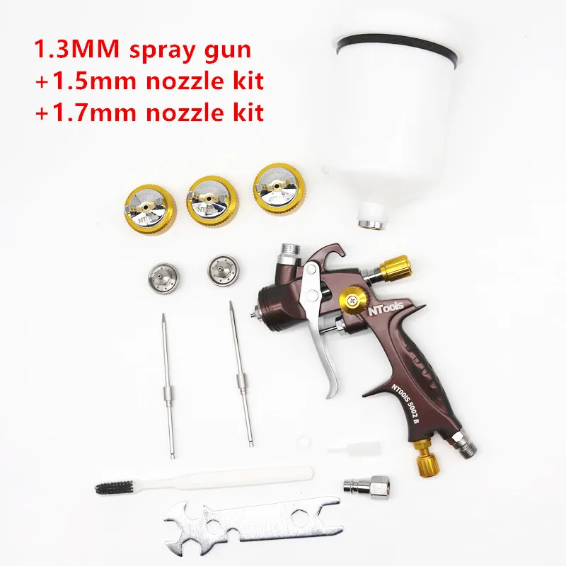 Paint Spray Gun With Three Nozzle Paint Sprayer Air Spray Gun High Atomization Air Tools Oil Paint Repair Gun Painting Airbrush