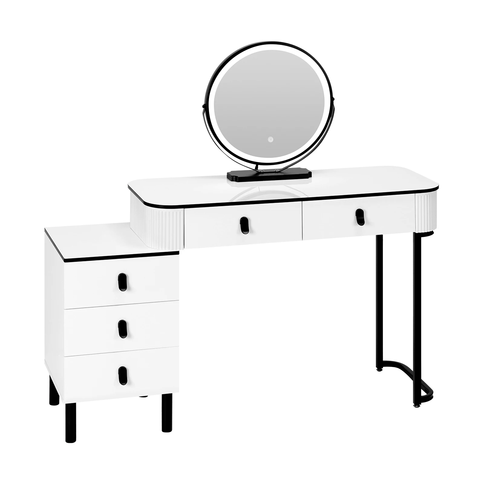 WOLTU Kaptafel met LED-verlichting Mobiele spiegel Meisjes Dames Ijdelheid Flexibele montage Make-up Cosmetische tafel voor slaapkamer