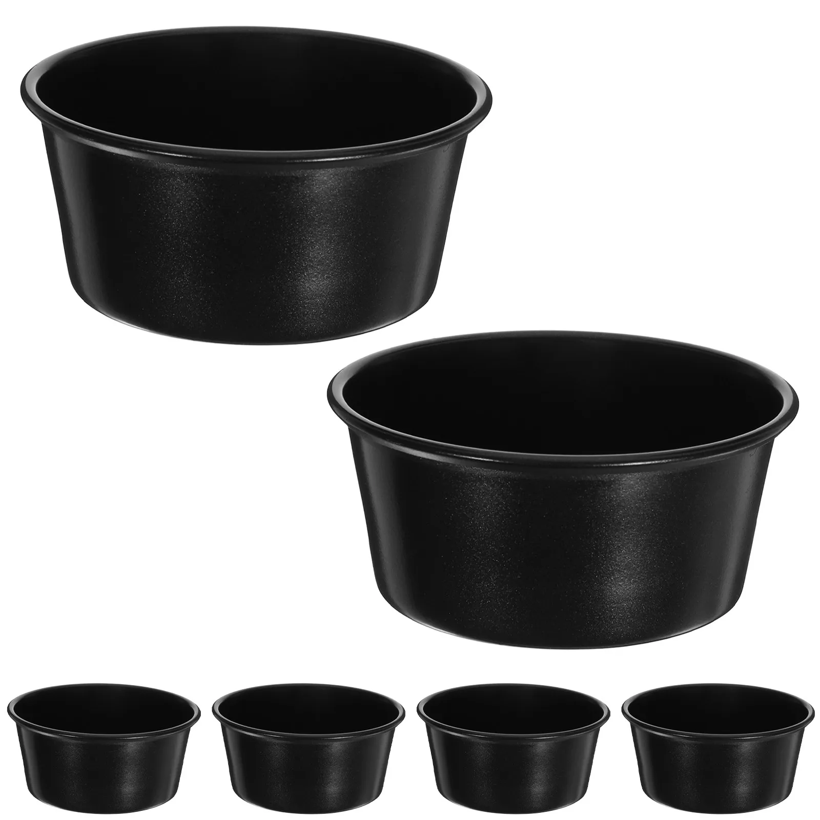 6 moldes de acero al carbono antiadherentes para hornear, fáciles de desmoldar, para pudín de calabaza, mini tartas, cheesecake y cupcakes.