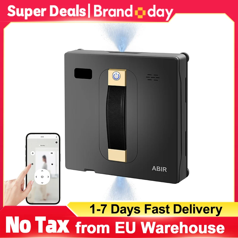 Robot Window Vacuum Cleaner ABIR WD8, Dual Water Spray, AI Intelligent Wipping, Updated Laser, Smart Home Glass Wall Washing