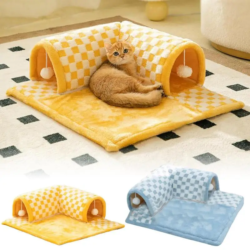 

2 In 1 Cat Tunnel Pet Cat Tunnel Extensible Collapsible Tube Toy Bed Pet Cat Tunnel Interactive Bed Toy Tunnel Bored Cat Pet Toy