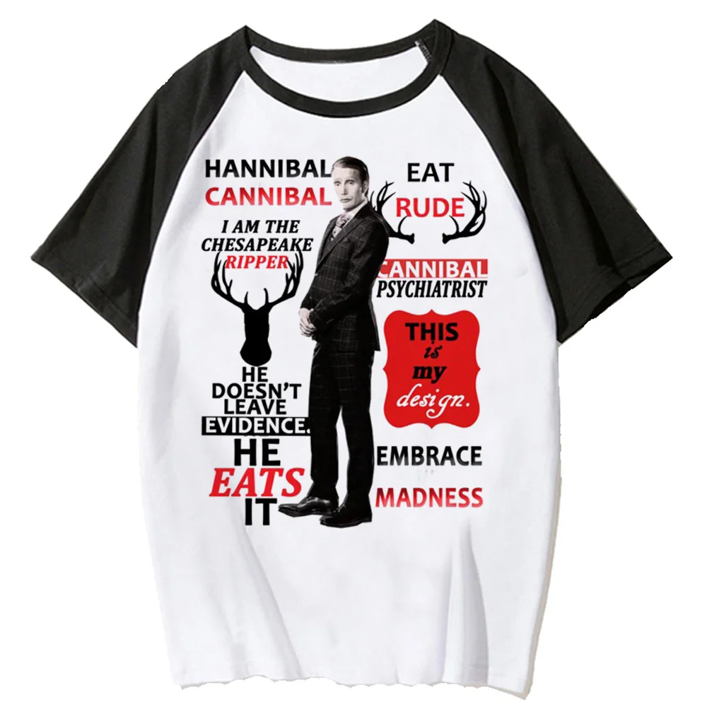 Hannibal t-shirts women funny anime top female anime clothing