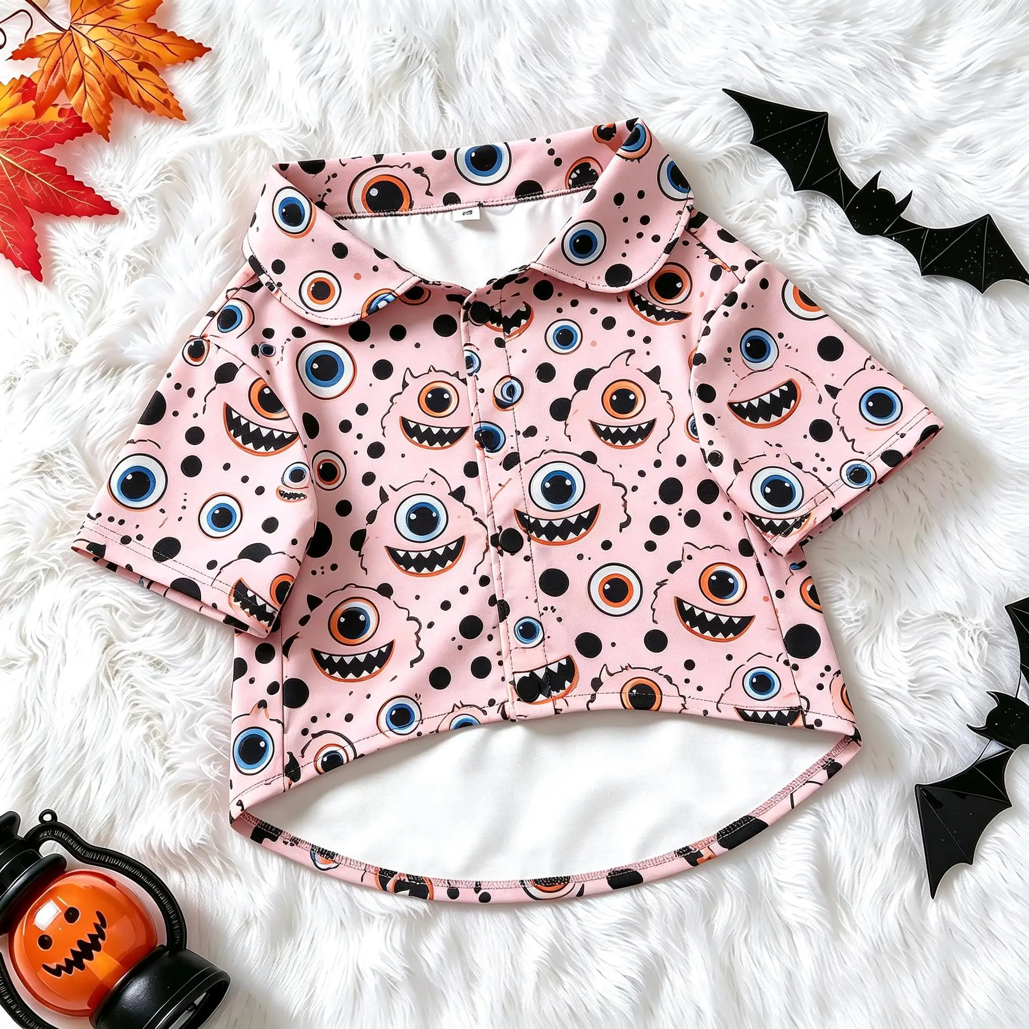 Pet Dog Shirt Pink Blue Orange Abstract Leaf Print Comfortable Button Up for Small Medium Dogs Art Graphic Theme Daily Wear
