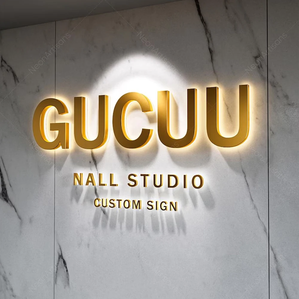 

3D металлический светодиодный знак из нержавеющей стали с подсветкой, индивидуальный бизнес-логотип, буквы для компании, бара, открытый магазин, вывески