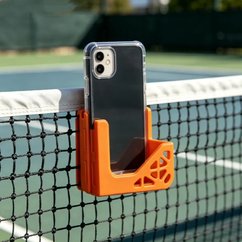 Portable Fence Phone Mount Holder Foldable Tennis Badminton Net Mount Clamp Sports Practice Recording Live Streaming Phone Stand