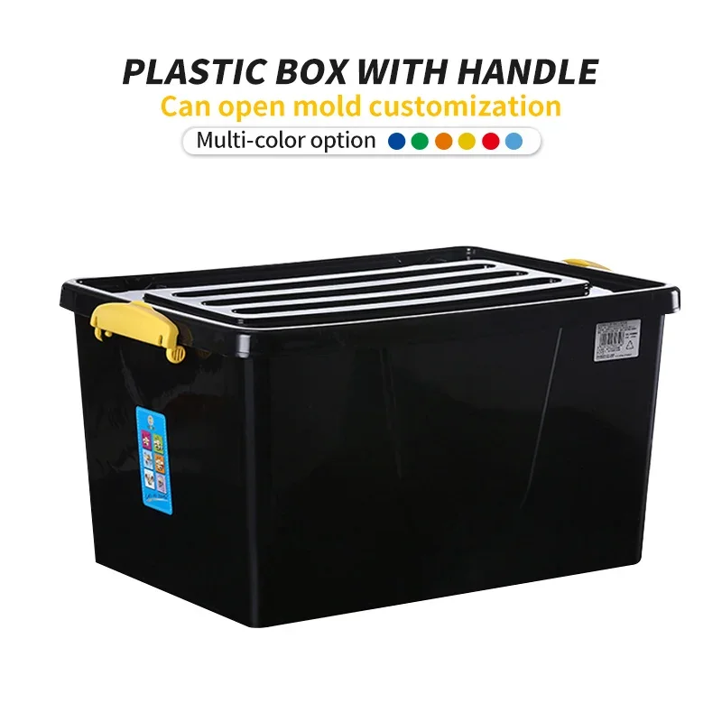 

JMST112 Wholesale custom heavy duty black stackable plastic box storage